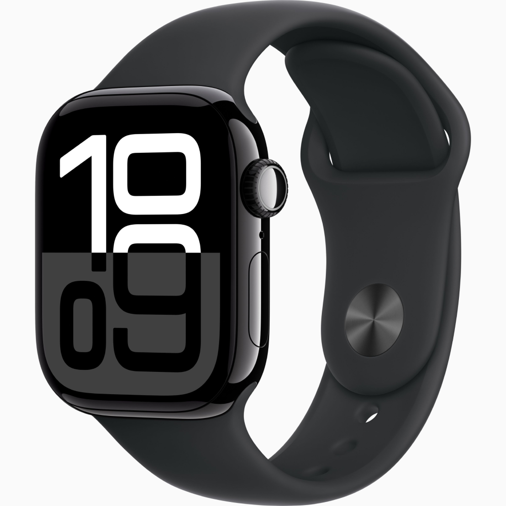 Apple Watch Series 10 GPS 42mm - Jet Black Aluminium Case with Black Sport Band (M/L)